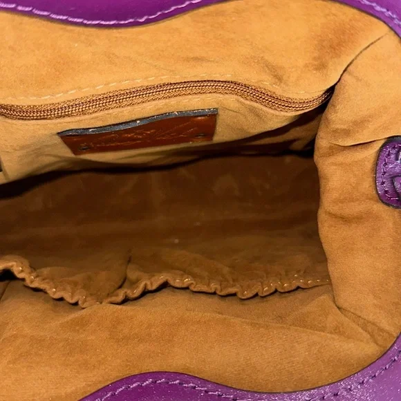 Purple Leather Women's Bag - Picture 8 of 9